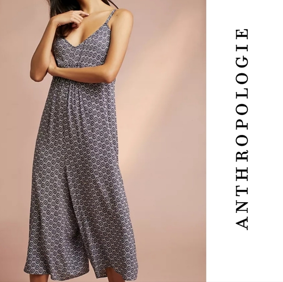 Anthropologie Floreat Navy-White Wide Leg Jumpsuit. Like New! - Picture 16 of 16